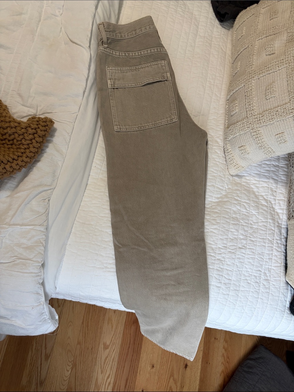 Agolde Taupe Utility Wide-Leg Pants